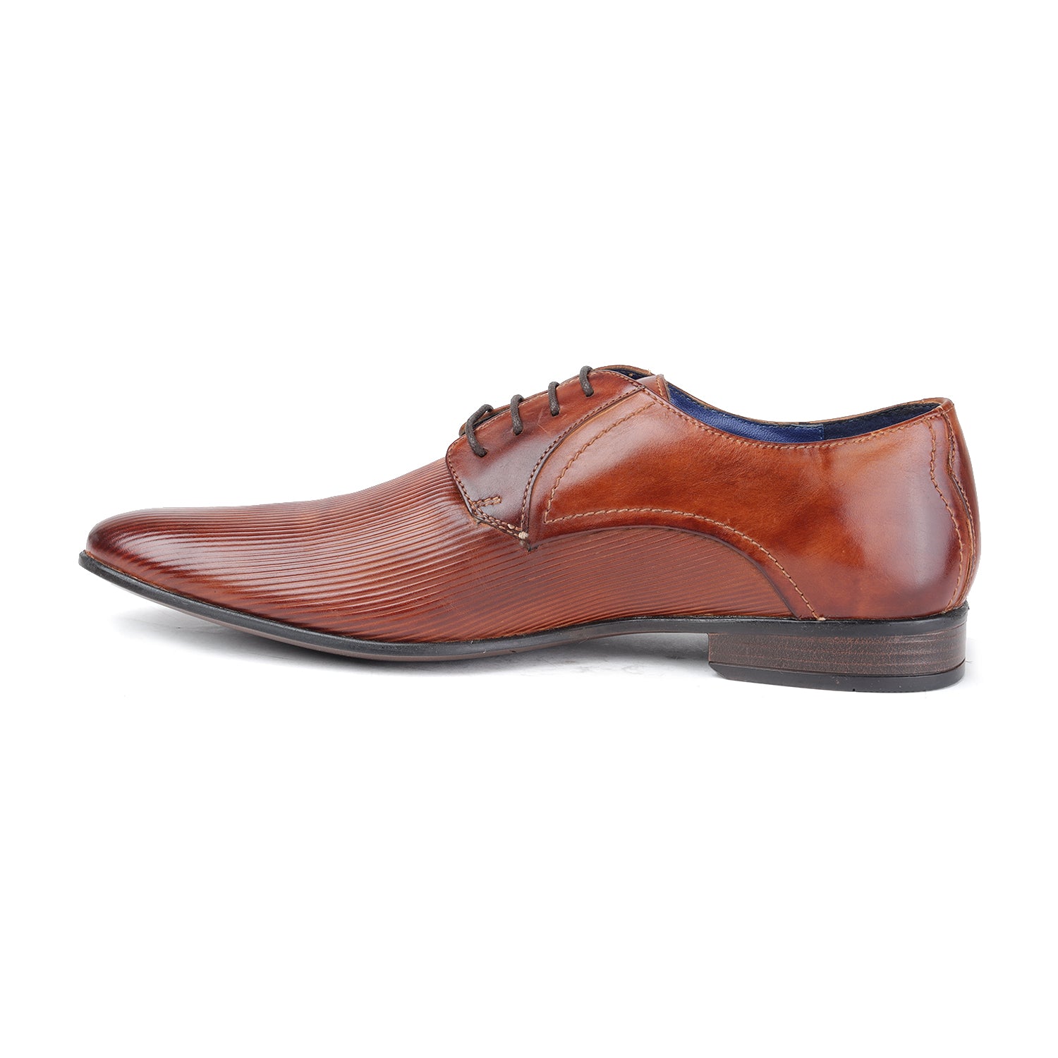 MASABIH GENUINE LEATHER DERBY LACEUP SHOES FOR MEN TAN