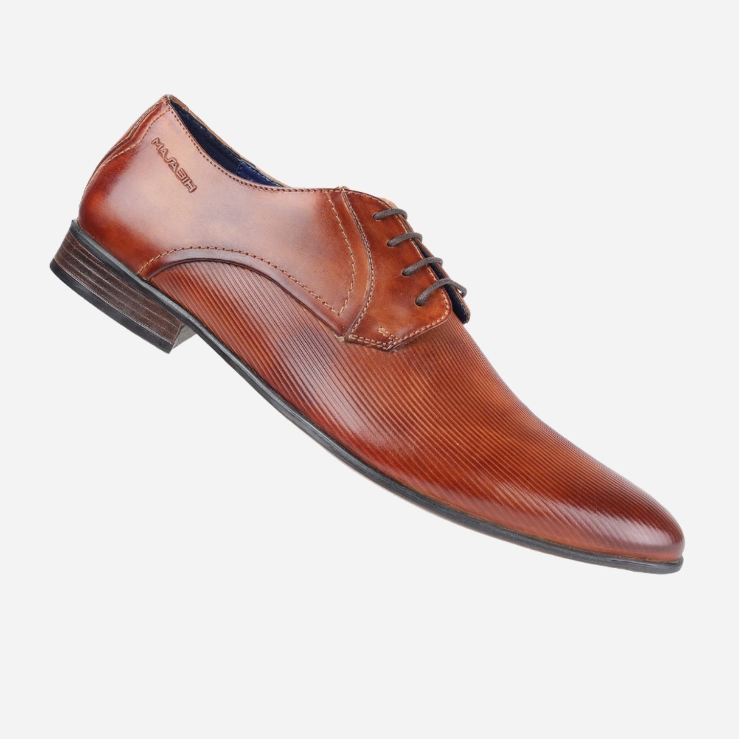 MASABIH GENUINE LEATHER DERBY LACEUP SHOES FOR MEN TAN