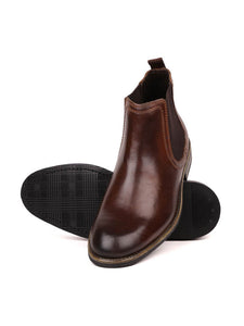 MASABIH Brown Casual Chelsea Boots for Men