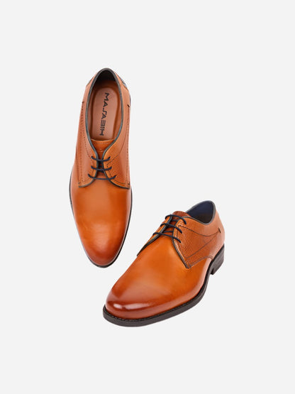 MASABIH Tan Casual Derby Shoes for Men