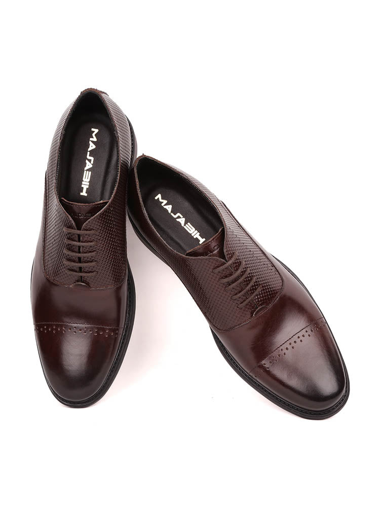 MASABIH Brown Casual Oxford Shoes for Men