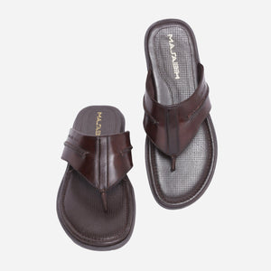 MASABIH Geniune Leather Soft Brown Color modern tauro thong sandals for Mens